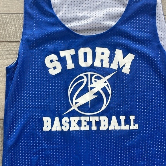 Blue and White Storm Basketball Athletic Reversible Jersey Size Medium - Picture 4 of 5